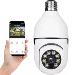 INSPIRA MARKET - Foco camara espia de seguridad videovigilancia Hd 360° Wifi altavoz en vivo