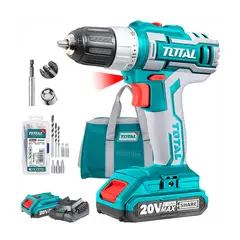 TOTAL TOOLS - TALADRO ATORNILLADOR INALÁMBRICO BATERÍA 20V TOTAL