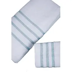 SLEEPER - Toalla de Ducha 480grs Bahamas Blanco con Verde