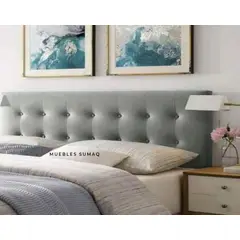 GENERICO - Cabecera tapizada - nicole - 2 plazas - color Gris Oscuro
