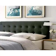 GENERICO - Cabecera tapizada - nicole - 2 plazas - color Negro