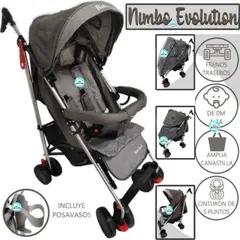 BABY KITS - Coche Bastón Con Cobertor de Lluvia NIMBO EVOLUTION PLOMO
