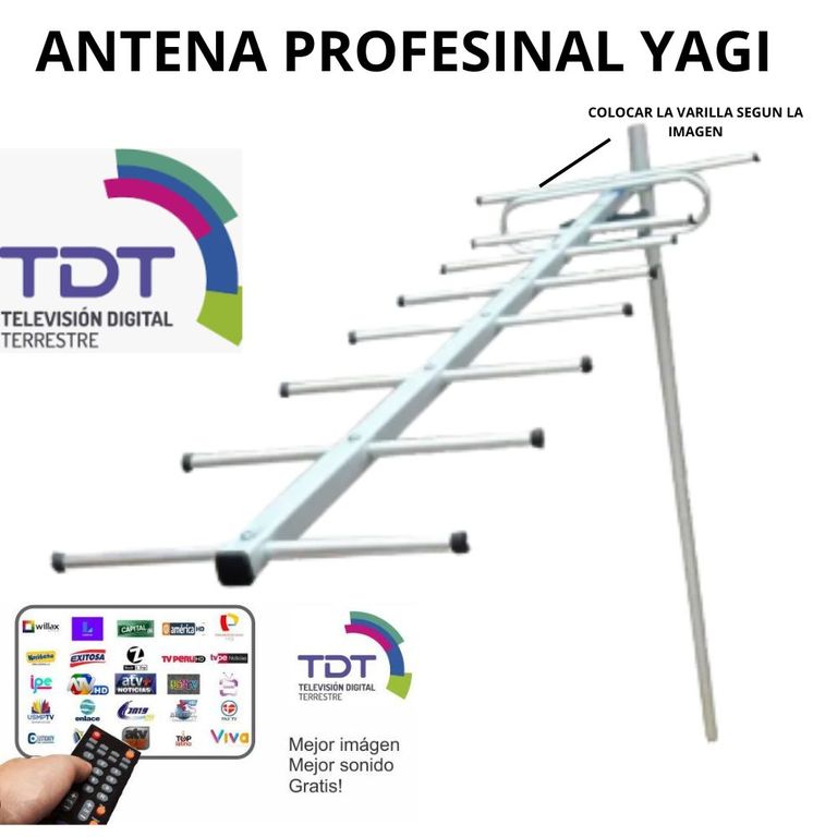 Antena Amplificada de Señal TDT Yagi