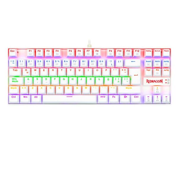 Teclado Mecánico KUMARA K552W-KR-SP Rainbow White Switch Red SP