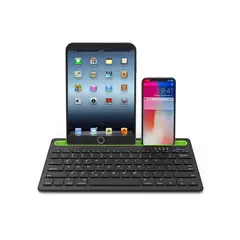 GENERICO - Teclado Universal Bluetooth Doble Canal y Soporte para Celular Tablet
