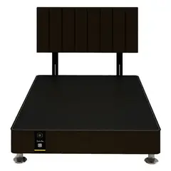 BARAKA HOME - Dormitorio Linz + Cabecera Neuss Pata Desmontable 2 Plz - Chocolate Oscuro