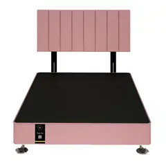 BARAKA HOME - Dormitorio Linz + Cabecera Neuss Pata Desmontable 2 Plz - Rosado