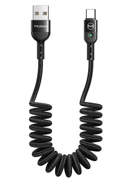 Cable Usb Tipo C Carga Rapida - Espiral Para Auto -