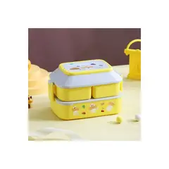 GENERICO - Lonchera De 3 Divisiones Con Cubierto Amarillo