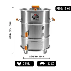 MEAT MASTER - Cilindro Asador Inoxidable Mediano