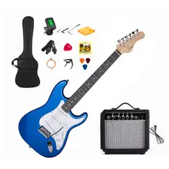 GENERICO - KIT DE GUITARRA ELECTRICA AZUL CON AMPLIFICADOR