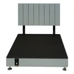 BARAKA HOME - Dormitorio Linz 1.53 x 2.03 + Cabecera Neuss Pata Desmontable Queen - Gris Claro