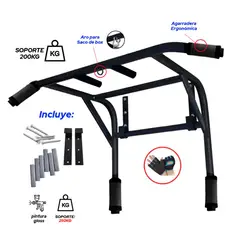 HOLGU - Barra de calistenia y dominadas 2 en 1