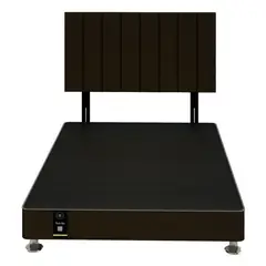 BARAKA HOME - Dormitorio Linz 1.53 x 2.03 + Cabecera Neuss Pata Desmontable Queen - Chocolate Oscuro