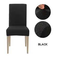 GENERICO - Funda De Silla De ComedorFunda De Silla Ajustable Elástica-6PCS NEGRO