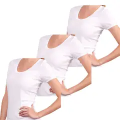 SWEET COTTON - Pack x3 Polo Manga Corta Blanco..