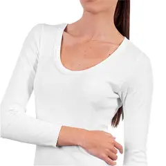 SWEET COTTON - Polo Manga Larga Blanco