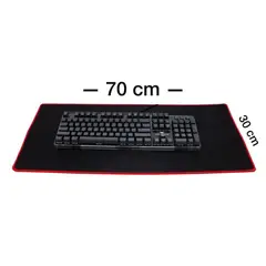 GENERICO - MOUSE PAD GAMER IMPERMEABLE 70 X 30 CM BORDE ROJO