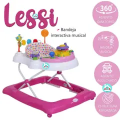 EBABY - Andador para Bebé Asiento Giratorio LESSI ROSA