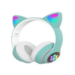 GENERICO - Audifono Bluetooth Gato Con Microfono Turquesa Menta