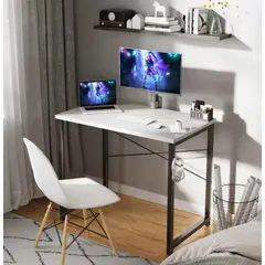 VENTITAS HOME - Escritorio Industrial 80cm Blanco y Negro