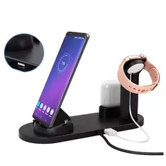 GENERICO - Cargador Inalámbrica Base Estación Carga 4 en 1 Celular SmartWatch