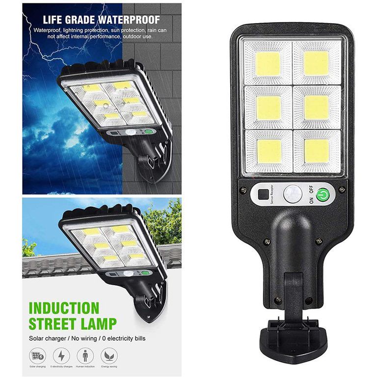 Reflector solar recargable con sensor de movimiento de 3 intensidades