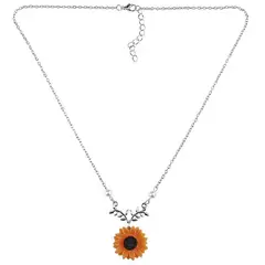 GENERICO - Collar de girasol plateado