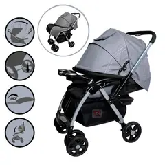 EBABY - Coche Cuna ROSSI Gris
