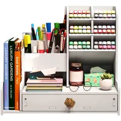 GENERICO - Estante organizador de escritorio y oficina con librero 84l