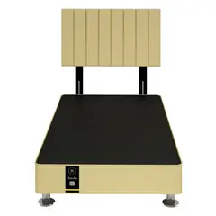 BARAKA HOME - Dormitorio Linz + Cabecera Neuss Pata Desmontable 1.5 Plz-Beige Claro