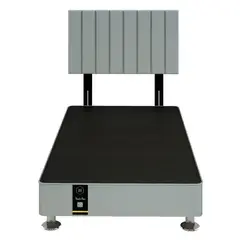 BARAKA HOME - Dormitorio Linz + Cabecera Neuss Pata Desmontable 1.5 Plz - Gris Claro
