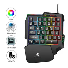 GENERICO - Teclado Gamer RGB retroiluminación Gaming PUBG - 35 Teclas - Una Mano