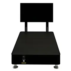 BARAKA HOME - Dormitorio Linz + Cabecera Neuss Pata Desmontable 1.5 Plz - Negro