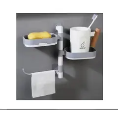 GENERICO - Jabonera Doble Porta Jabón con Toallero