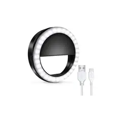 SM - Mini aro de luz led para celular clip recargable