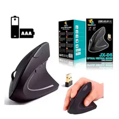 GENERICO - Mouse Ergonómico Vertical inalámbrico con Pila - Negro