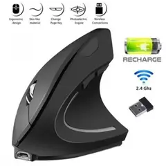 GENERICO - Mouse Recargable Inalambrico Ergonomico Vertical 2.4Ghz, USB 3.0