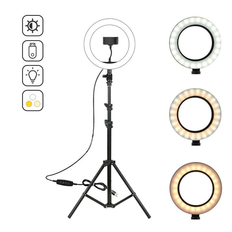Aro Anillo Luz Led 26cm + Tripode 2.10 mt para Tik Tok