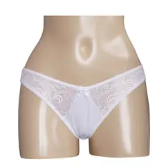 Peter Pan - Bikini con Encaje Elasticado Blanco