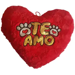 GENERICO - Almohada Cojín rojo de corazón con frases TE AMO H