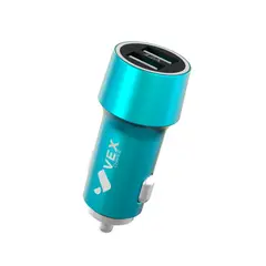 VEX - Cargador para auto 3.1A - 2 puertos USB - Luz led Azul