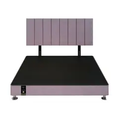 BARAKA HOME - Dormitorio Linz 1.98 x 2.03 + Cabecera Neuss Pata Desmontable King - LILA