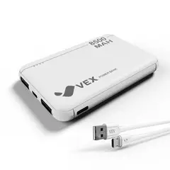 VEX - Batería Externa Cargador Portátil 8500 mAh Power Bank - Blanco