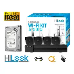 HILOOK - CÁMARAS SEGURIDAD KIT 4 EXTERIOR WIFI FULL HD 2MP + DISCO 500GB