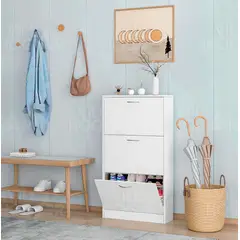 VILLA HOGAR - Zapatera cajonera medium blanco - capacidad 27 pares de zapatos
