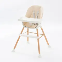 BABYKISS - SILLA DE COMER DE MADERA PARA BEBES 5 EN 1 DE LUJO BEIGUE