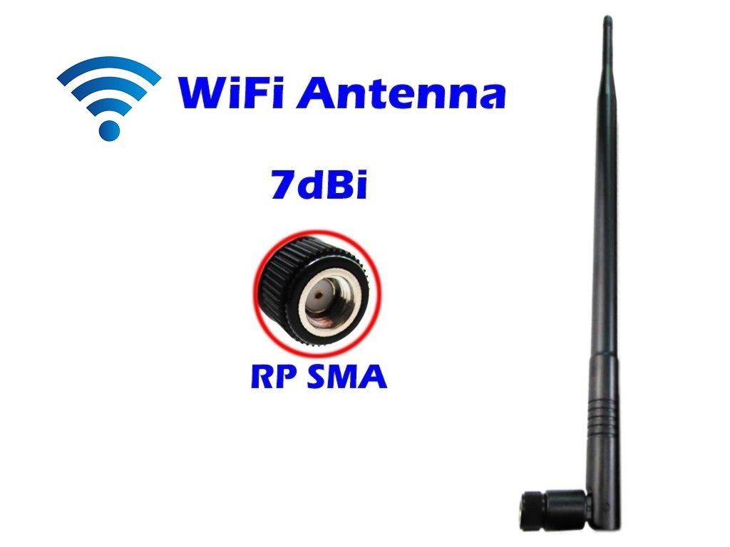 ANTENA WIFI OMNIDIRECCIONAL 7dbi RPSMA MACHO - ROUTER TARJETA RED