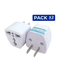 GENERICO - ENCHUFE DE CORRIENTE ADAPTADOR UNIVERSAL PACK 2 UNIDADES