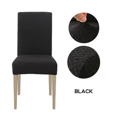 GENERICO - Funda De Silla De ComedorFunda De Silla Ajustable Elástica-6PCS NEGRO